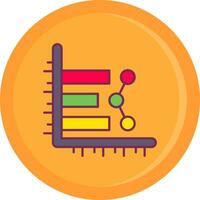 Bar chart Line Filled Icon vector