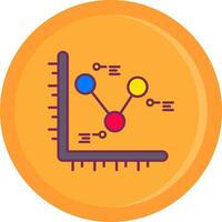 Chart Line Filled Icon vector
