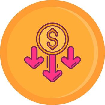 Decrease Line Filled Icon vector