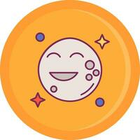 Moon Line Filled Icon vector