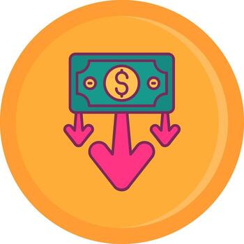 Decrease Line Filled Icon vector