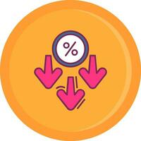 Discount Line Filled Icon vector