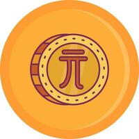 New taiwan dollar Line Filled Icon vector