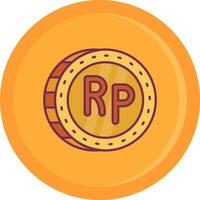 Indonesian rupiah Line Filled Icon vector