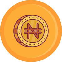 Naira Line Filled Icon vector