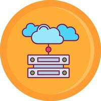 Cloud data Line Filled Icon vector