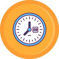 Clock Line Filled Icon vector