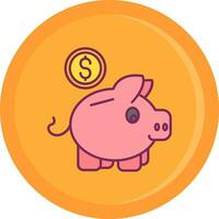 Piggy bank Line Filled Icon vector