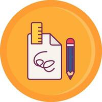 Draft Line Filled Icon vector