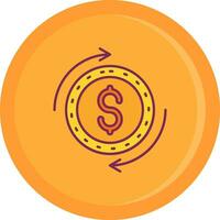 Dollar Line Filled Icon vector