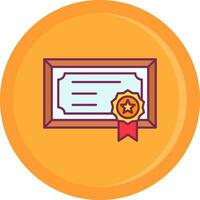 Certificate Line Filled Icon vector