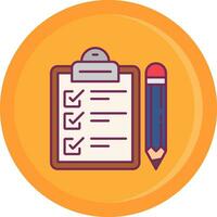 Exam Line Filled Icon vector