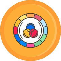 Color wheel Line Filled Icon vector