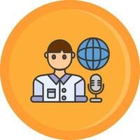 Broadcaster Line Filled Icon vector