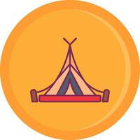 Tent Line Filled Icon vector