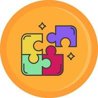 Puzzle Line Filled Icon vector