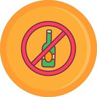 No alcohol Line Filled Icon vector