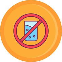 No drink Line Filled Icon vector