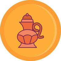 té maceta línea lleno icono vector