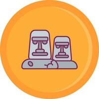 Moai Line Filled Icon vector