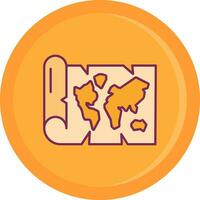 World map Line Filled Icon vector