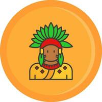 indio línea lleno icono vector