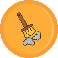 Broom Line Filled Icon vector