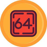 Sixty Four Line Filled Icon vector