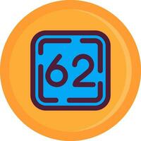 Sixty Two Line Filled Icon vector
