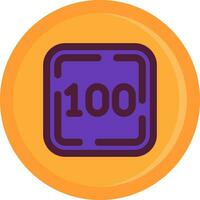 One Hundred Line Filled Icon vector
