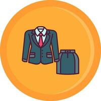 Women suit Line Filled Icon vector