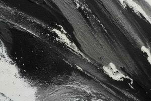 AI generated Closeup of impasto painting abstract rough of black and white art painting texture background. Pro Photo