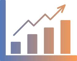 Growth Graph Gradient Icon vector