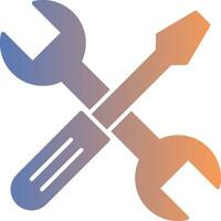 Cross Wrench Gradient Icon vector