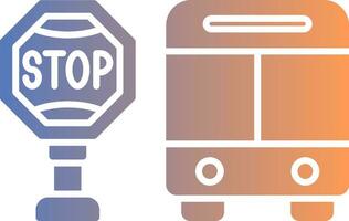 Bus Stop Gradient Icon vector