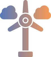 Wind Turbine Gradient Icon vector