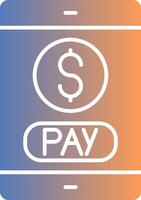 Mobile Payment Gradient Icon vector