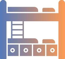 Bunk Bed Gradient Icon vector