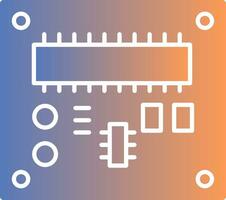 tarjeta de circuito impreso tablero degradado icono vector