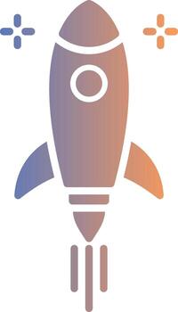 Rocket Gradient Icon vector