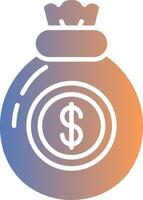 Money Bag Gradient Icon vector