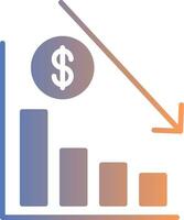 Business Decline Gradient Icon vector