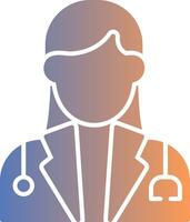 Female Doctor Gradient Icon vector