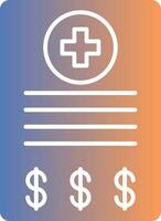 Medical Bill Gradient Icon vector