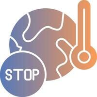 Stop Global Warming Gradient Icon vector