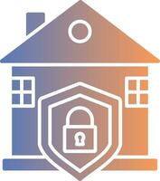 House Protection Gradient Icon vector