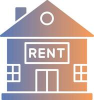 House for Rent Gradient Icon vector