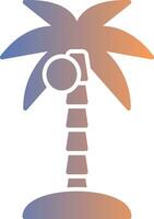 Coconut Tree Gradient Icon vector