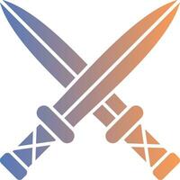 Two Swords Gradient Icon vector