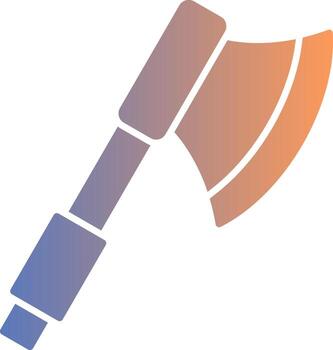 icono de gradiente de hacha vector